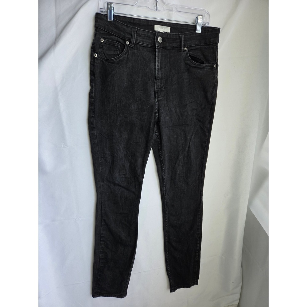 H&M Skinny Jeans Womens Black Dark Wash Skinny High Rise Tapered